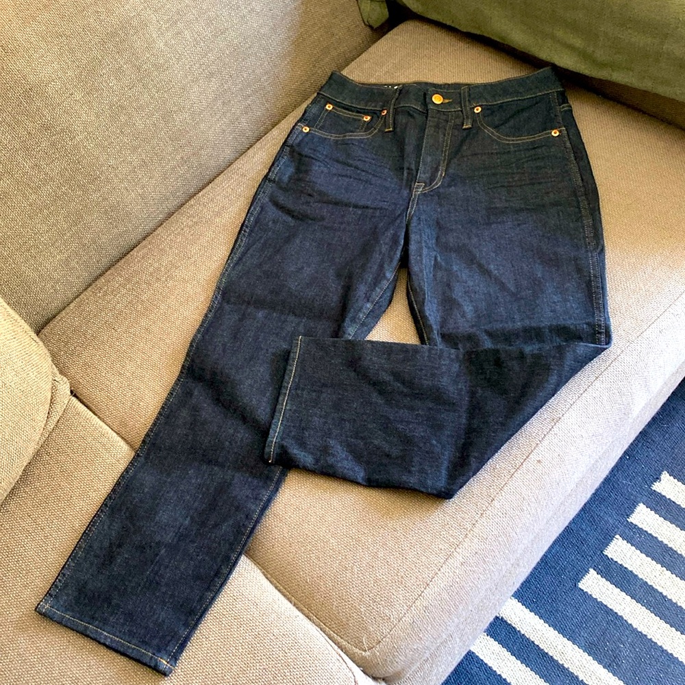NWT J. Crew Vintage Slim Straight Jeans 90s Dark Resin Rinse Wash 29 Petite